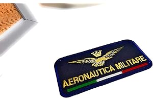 SUMA SHOP Aeronautica Militare Patch Black Background 9 x 3 cm Replica Embroidery Patch -248nb