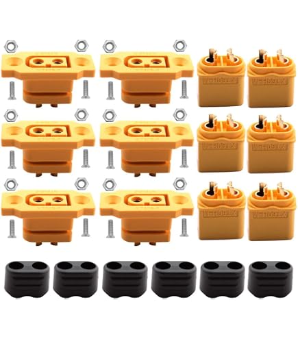 10 Connecteurs XT60E-M étanches – Compatibles Avec Toutes Les Fiches Femelles XT60, Noir, Pour Lipo, Drone Et Voiture RC