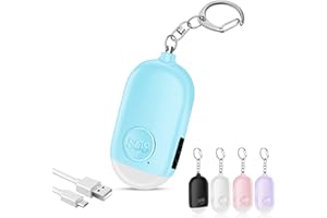Alarma Personal Autodefensa de Bolsillo Hion - Llavero de Defensa Personal Recargable 130 dB con Iluminación LED para Mujeres, Niños y Personas Mayores - Potente y Confiable(Azul, 1)