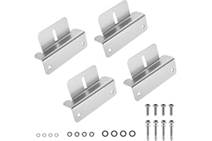 FUNNYTEK 4PCS Solar Panel Mounting Bracket Holder, Aluminum Solar Panel Z Brackets Roof Solar Panel Brackets with Nuts & Screws for Motorhome, RV, Boat, Wall, Yacht and Other Off Gird Installation Silver