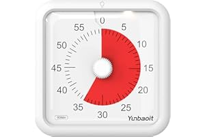 Yunbaoit 16cm Minuteur Visuel avec Veilleuse pour Enseignement, Cuisine ou Conférence, Compte à Rebours de 60 Minutes pour Enfants et Éducateurs, Minuterie Magnétique Silencieux avec Support(Rouge)