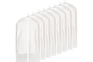 GIREICH 8 Stück Kleidersack, Hochwertiger Kleidersäcke 60x100cm, Anzug Aufbewahrung, Kleid Organizer,Transparente Kleiderschutzhülle mit Reißverschluss, Kleiderschutz für Hemden Wintermantel Sakko Schwarz