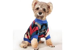 YAODHAOD Swetry dla psów - retro styl etniczny polarowe ubrania dla psów, miękka zimowa ciepła bluza dla szczeniaka, sweter dla zwierząt domowych, sweter dla chihuahua, miś, jamnik (rozmiar L, różowy)