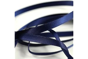 ASHPRINT (LONDON) LIMITED Double Sided Satin Ribbon, 27 Solid Colours, 10 Metre Reel, Fabric Ribbon for Gift Wrapping, Cake, Wedding Party Decoration, Hair Bow, Trimming, Sewing & DIY Craft Projects (6mm Width, Navy)
