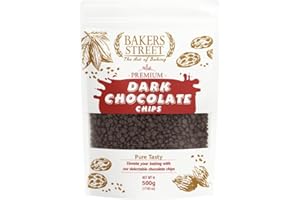 GENERIC Bakers Street Dark Chocolate Chips 500g | Premium Quality | Baking - Desserts - Cookies - Ganache - Muffins - Cakesicles - Cakes - Cupcakes -Tempering - Chocolate Mocha
