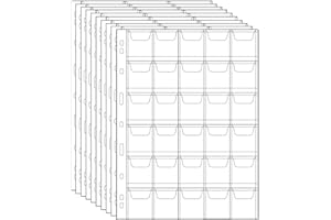 Uncle Paul Pages de Reliure de pièces 300 Poches - Accessoires pour Porte-Monnaie Fournitures de Collection de pièces de Monnaie 10 Feuilles CS03030