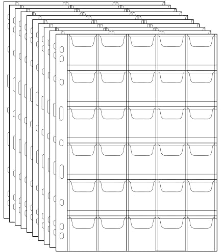 10 Feuilles Classeur Pièces De Monnaie – Pochettes 20 Compartiments Transparentes Pour Euros Et Commémoratives, Rangement Sûr Et Pratique
