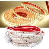 Şerit LED, 220V Y&uuml;ksek Parlaklık, 120 LED/m, Tak &Ccedil;alıştır, Fişli Anahtarlı, Silikonlu İ&ccedil;/Dış Mekan, Yapışkanlı, Mutfak, Tezga