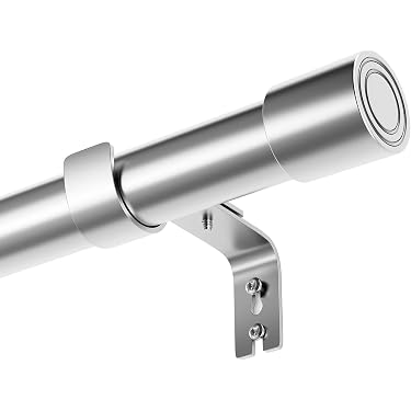Briofox Bastoncini per tende in argento per finestre da 28 a 48 pollici