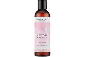 Tisserand - Restore Balance Bath Oil - Perimenopause, Menopause & Menstruation Support for Women - Rose, Clary Sage & Geranium - 100% Natural Essential Oils - 200ml