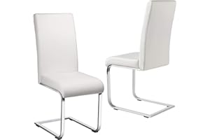 ‎YAHEETECH Yaheetech Esszimmerstühle 2er Set Freischwinger Esszimmerstuhl Polsterstuhl Kunstleder 135 kg belastbar