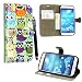 Produktbild SAMSUNG GALAXY S4 MINI i9190 VARIOUS PU LEATHER MAGNETIC FLIP CASE COVER POUCH + FREE STYLUS (Design 01 Multi Owls Book)