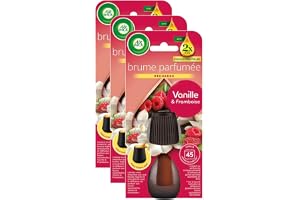 Air Wick Set med 3 refill, deodoriserande eteriska oljor, vanilj och hallon, doftande dimma, 20 ml