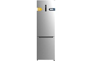 Cecotec Frigorífico Combi Bolero CoolMarket Combi 356 Inox E. Compresor Inverter Plus Frigorífico Combi Inox 200X59.5Cm, 356L, No Frost, Clase E, Multiairflow, Fast Cooling, Puerta Reversible