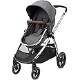 Maxi-Cosi Zelia 3 Luxe 2-in-1 Prams Travel System, 0 - 4 Years, up to 22 kg, Baby Stroller, Reclinable, Reversible Pushchair Seat & Pram Body, One-Hand Fold, XXL Shopping Basket, Twillic Grey