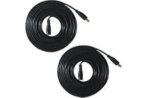 Liwinting 2 Pezzi 10m/32.8ft Cavo di Prolunga DC Maschio a Femmina Cavo di Alimentazione del Connettore 12V 2,1mm x 5,5mm per Adattatore di Potenza, LED, Fotocamera CCTV Potenza, Monitor e più - Nero