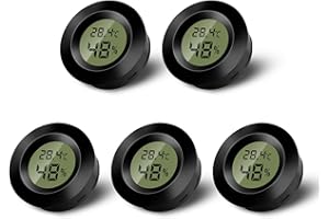WOWFAST 5 mini termómetro digital para interiores, higrómetro digital LCD, monitor de temperatura y humedad para el hogar, guardería, incubadora de guitarra, reptiles, invernadero de coche, negro