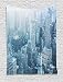 Produktbild Jake L. Sawyers Winter Wandteppich, Snow in New York City Bild Skyline mit Urban Wolkenkratzer in Manhattan Vereinigten Staaten zum Aufhängen, für Schlafzimmer Wohnzimmer Wohnheim, 40 W x 60 L Zoll, 60" W By 80" L Multi 1