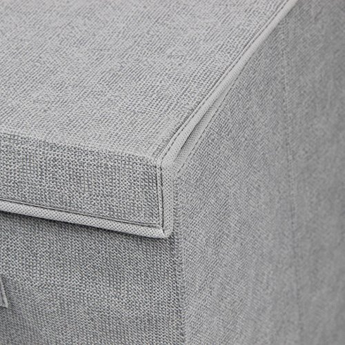 Wäschesammler Wäschekorb TIAGO, in Leinen Optik grau, faltbar, aus Vlies-Stoff gefertigt - 2