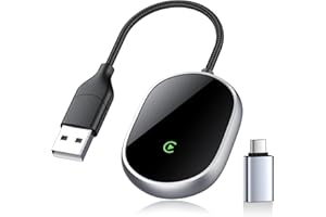 AJBLG Carplay Wireless Adapter, Carplay Dongle Verbindung Konvertierung Kabelgebunden Zu Kabellos, USB C/A Plug & Play, Car Play Adapter Auto kompatibel mit Autos ab 2016 & iPhone iOS 10+ (Silber)