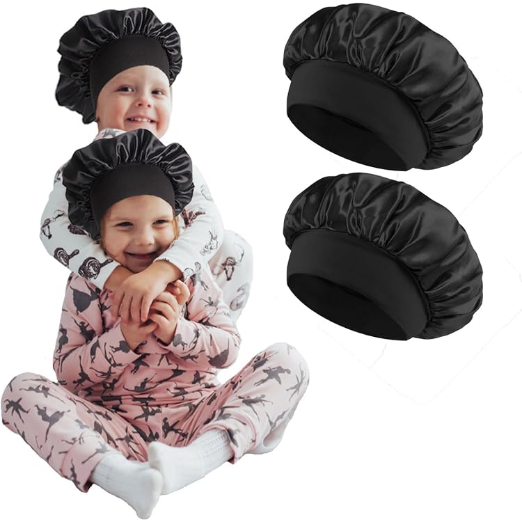Bonnet Fille 12 Ans 3 Pièces , Satin Fille Garçon Réutilisable, Charlotte Cheveux Soyeuse, Bonnet De Nuit Enfant Élastique Confortable Motif Licorne Coloré Bonnet Satin Cheveux Nuit Enfant