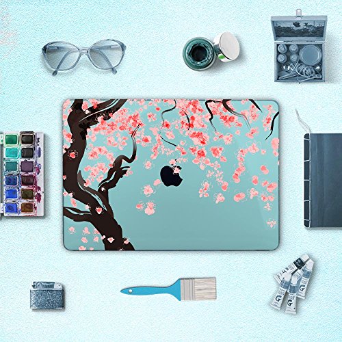 TwoL Kirschblüten Plastik Hartschale Hülle für MacBook Pro 15 2016 2017 Modell (A1707),Grau - 5