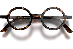 LONDON MOLE® Moley lunettes de lecture | Lecteurs ronds sympas | Homme femme unisexe | Charnières à ressort