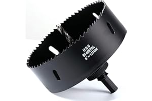 IHOMEPARK Scie Cloche Bi-métal 127mm, M42 HSS Bimétallique Scie Trèpan avec Foret de Centrage pour Robuste Perceuse à Percer pour Fer, Aluminium, Bois, Cloison Sèche, Tuyau, Panneau de Fibres de Bois, Noir