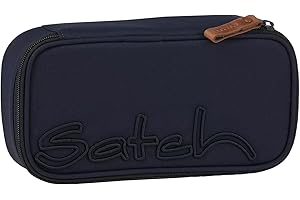‎SATCH Satch Schlamperbox extra groß inkl. Trennfach Reißverschlussfach Stiftehalter Geodreieck Sichtfenster für Stundenplan