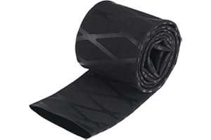 TOP-VIGOR Tubo Termorretráctil 40mm con, Longitud 1 m, Relación 1.8:1, Aislante Eléctrico Impermeable para Reparaciones de Cables, Conectores, Manguito Rayas Negras