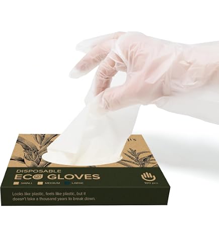 Gants Jetables Compostables Plantvibes - 100 Pièces - PLA Végétal - Pour Alimentation