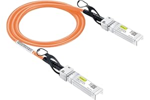 10Gtek Cable 10G SFP+ DAC - Cable Twinax SFP para Cisco SFP-H10GB-CU2M, Ubiquiti UniFi, D-Link, Supermicro, Netgear, Mikrotik, Fortinet, 0.5 Metros [Naranja]