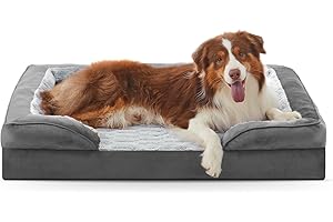 Pawk Orthopaedic Dog Bed for Large Dogs, Memory Foam Dog Basket, Medium Dogs, Washable Dog Beds, Removable, Non-Slip Dog Sofa, 89 x 64 x 17 cm