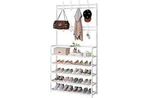 NIAWECAN Scarpiera Upgrade a 5 ripiani, scarpiera in metallo, scarpiera sottile, portascarpe, organizer per corridoio, camera da letto, ingresso, 80 x 28 x 175 cm