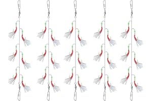 HSTIALVING 30 Pièces Bas de Ligne, Appâts Bioniques avec Perles Lumineuses Leurre Peche Appâts Accessoires Hameçons Leurre de Pêche en Mer Combinaisons Mixtes pour Maquereau Lieu Jaune Hareng Douce Eau salée