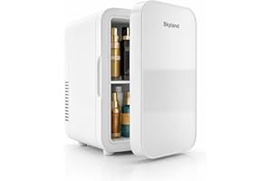Skyland Mini Fridge, 6 Liter/8 Can New Upgraded Skincare Fridge, AC/DC Portable Cooler & Warmer for Skin Care, Cosmetics, Beverage, Food, Great for Bedroom, Office, Dorm (White)