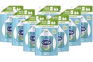 Carex 2 Hour Protection Antibacterial Original Hand Wash Refills, Liquid Hand Soap Eco Refill for Homes & Businesses, Caring Hand Wash, Bulk Buy, Pack of 8 x 500 ml