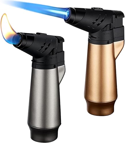 4 Accendini Antivento Ricaricabili - Fiamma Regolabile Fino A 1300°C, Lunghezza 15.7 Cm - Foto 2