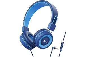 Słuchawki dziecięce iClever, przewodowe dla dzieci, regulowana opaska na głowę z limitowaną głośnością 85/94 dB, składane słuchawki dla dzieci, do szkoły, w podróży