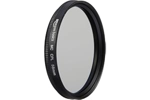 Amazon Basics 58 mm Filtro de Protección Polarizador Circular para Colores más Profundos, Reducción de Reflejos y Deslumbramientos, Multicapa, Protege contra el Polvo, la Suciedad y los Arañazos