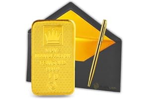 1g Gold-Barren Gold-Plättchen, 999.9 Feingold LBMA Zertifiziert, Echtheitsgarantie + Albellion® Kugelschreiber gratis