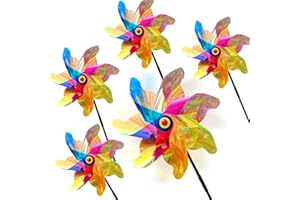 SORZLLUO Vogelabwehr Reflektierende Windmühle,Windräder Vogelabwehr,Taubenschreck Taubenabwehr，Windrad Garten Vogel Vogelschreck,Bunte windrad Kinder (5pcs-Multicolor)