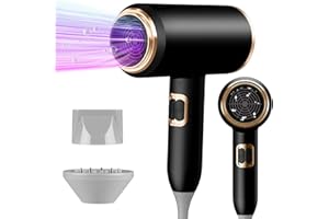 OSKUGLIN Secador de Pelo, 2400W AC Motor Secador de Pelo Ionico, 3 Ajustes de Temperatura,Salón Hair Dryer con difusor y boquilla de peinado,Súper Silencioso, secador ionico (negro)