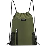 WANDF Zaino con coulisse Sacche da palestra Zaino sportivo da palestra con tasche a rete Borsa a corde Sacca sportiva per don