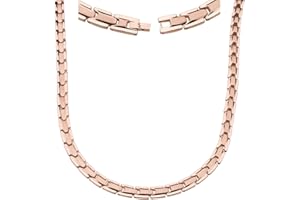 Smarter LifeStyle - Collar Elegante de Titanio Para Terapia Magnética y Que Alivia El Dolor de Cuello Artritis Migraña Dolores de Cabeza Hombros y Espalda Color Oro Dorado