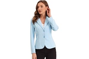 Allegra K Blazer Femme de Business à Col Revers Veste de Costume à Manches Longues