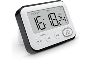 DERSHARA Timer da cucina digitale multifunzione, timer magnetico per conto alla rovescia con ampio display LCD, per cucinare, fitness, cottura, studio, insegnamento