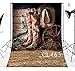 Produktbild 5x7ft/150x210cm Vinyl Fotografie Hintergrund Western Barn Door Decor Cowboyhut Stiefel Stroh Holzrad Foto Hintergrund Requisiten für Foto Studio Party Hochzeit Dekoration CL463