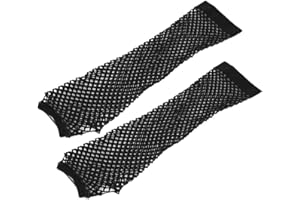 HAOLEI érotique Gants en résille sans Doigts Gants en Maille Extensible en Nylon Vintage pour Les années 80 fête à Thème rétro Femmes Filles Accessoires de Déguisement Taille Unique