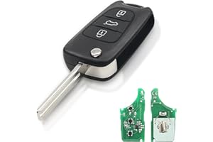 AULESSE Llave de Coche Remota Plegable de 3 Botones 433MHz con ID46 Chip Mando Llave del Carcasa para New Verna/New Tucson/ 8th Generation Sonata/ IX35/ New Yushang/Elantra Mando a Distancia